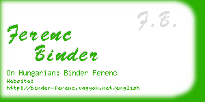 ferenc binder business card